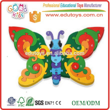 Оптовая дошкольного Дети образования деревянные игрушки Jigsaws алфавит бабочка